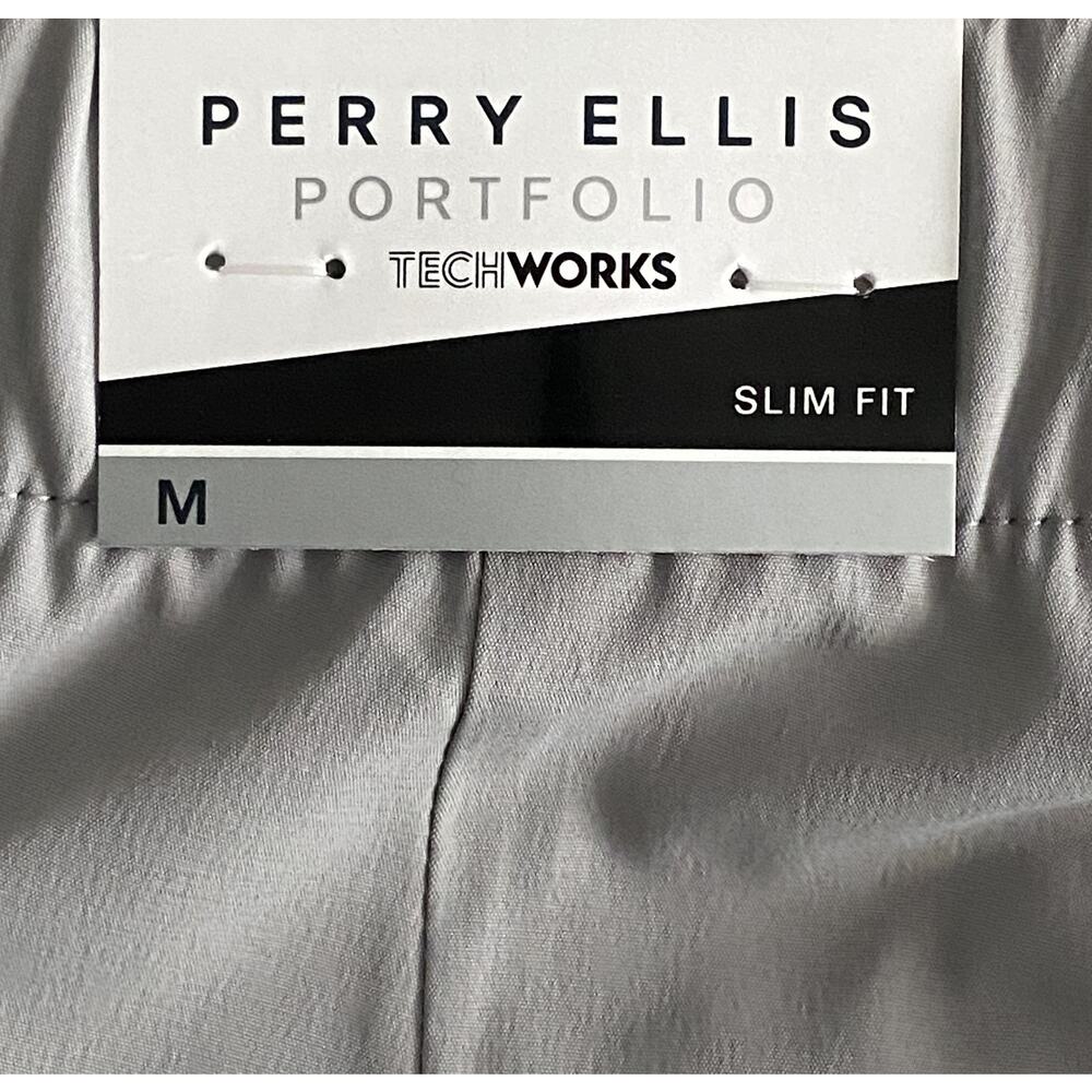 Perry Ellis Portfolio Men's Medium TechWorks Pants Slim Fit Drawstring Alloy NEW - Picture 10 of 13